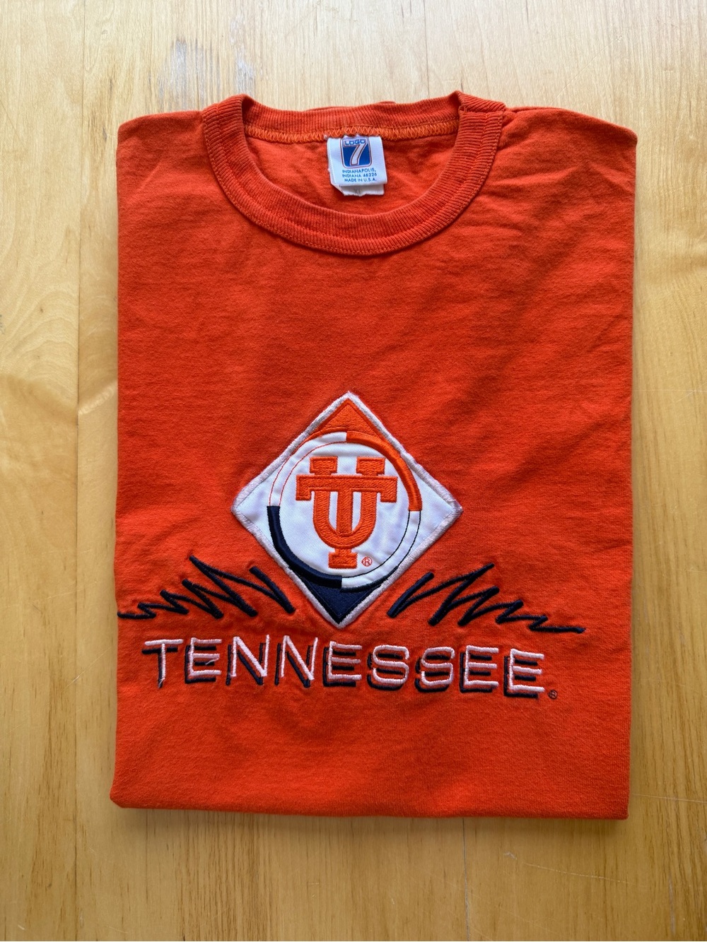 Vintage Tennessee Volunteers Logo 7 USA Embroidered T-Shirt Orange Men’s XL NCAA